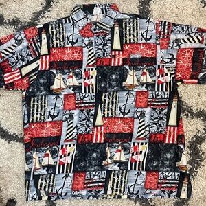 Men’s xl terivoilei blend short sleeve shirt button downn